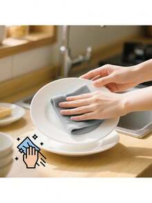 Rollo de Toallas de Microfibra, Trapos de Cocina, Paquete de 50, 25 x 25 cm, Ultraabsorbentes, Reutilizables, Sin Pelusas, para Cocina, Coche, Hogar y Vidrio (Gris),37326149 - verde menta - Ver 6