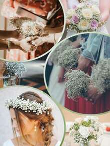 人造满天星花,白色满天星,白色假花,散装假满天星花束,适用于家居装饰、桌面装饰、DIY插花、婚礼和节日派对装饰、家庭和户外花园装饰、婚礼、派对、房间装饰、圣诞节装饰。 - 彩色 - 查看 8