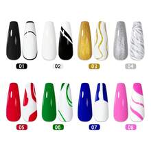 Ftmy Newest Gel Nail Polish 1PCS 5ml With Fine Brush Suitable For LED Lamp Curing Tear Resistant Smooth And Shiny Striper Gel Perfect For Home Parties - 02 - Xem 8