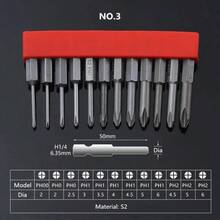 12PCS/Set 1/4" Hex 50 75 100mm S2 Alloy Screw Driver Bits Magnetic Set PH Electric Screwdriver Bit Socket Tool Set Dropshipping - Multicolor - View 12
