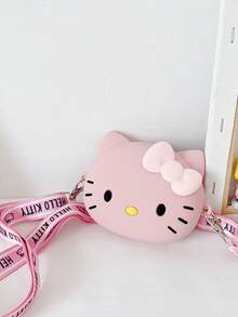 Sanrio Hello Kitty Girls Pink Cute Cartoon Crossbody Coin Purse Shoulder Bag (Suitable As Back To School Gift)