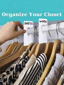 Bộ 5 tấm phân chia quần áo theo kích cỡ, giá để đồ trong tủ quần áo để sắp xếp theo loại, kích cỡ hoặc độ tuổi, giá treo quần áo có nhãn, giá phân chia quần áo hình chữ nhật, thích hợp cho tủ quần áo gia đình và việc sắp xếp quần áo, móc treo quần áo kiểu boutique, unisex, có thể tái sử dụng và có thể viết lên, tiện lợi cho việc sắp xếp quần áo. - Nhiều màu - Xem 6