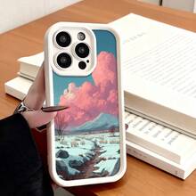 Funda de teléfono de moda, compatible con varios modelos de ,  y , funda de teléfono con paisaje invernal con estampado de montaña y ovejas para modelos de ,  y , protector de teléfono, funda de pareja, regalo para novio o novia, regalo de vacaciones, este es un regalo popular para amigos o socios, adecuado para ocasiones de negocios. Duradera, resistente a las manchas y a las huellas dactilares, esta nueva funda para teléfono de hombres y mujeres es un gran regalo. - Blanco - Ver 7