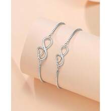 Pulseras de corazón infinito a juego para mamá e hija joyería de Navidad día de San Valentín regalos de cumpleaños para mamá e hija - azul real - Ver 5