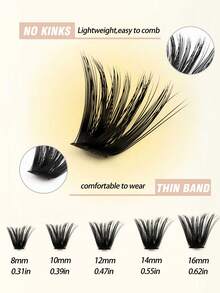 290 pestañas postizas cómicas con rizo en forma de D, suaves y esponjosas, de 8 a 18 mm de longitud mixta, volumen extra grande, efecto 3D, maquillaje DIY, imitación de visón, natural, suave y gruesa. Adecuadas para principiantes y profesionales. Ideales para uso diario, fiestas, escenarios y vida nocturna. Ideales como regalo para el Día de la Madre, Pascua, San Valentín, festivales de música, Navidad, Nochebuena y Acción de Gracias. - D - Ver 4