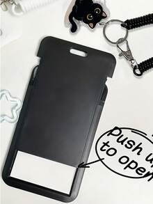 Spring Cord Card Bag - Card Protection Cover With Cat Decoration Hanging, Student Id Card, Bus Card, Meal Card Protection Cover, Work Id Card, Smooth Card Swiping, High-Definition Transparent Card Cover, Durable And Scratch Resistant - Multicolor - View 6