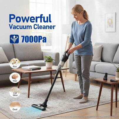 FollowBreak مكنسة كهربائية لاسلكية، مكنسة يدوية 2 في 1، مكنسة كهربائية محمولة خفيفة الوزن، مناسبة لتنظيف الأرضيات والسجاد وفرش الحيوانات الأليفة والسيارات وأدوات تنظيف الأرائك