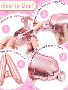 45个/套 16英寸粉色生日快乐字母铝箔气球套装，包含派对酒瓶气球、酒杯气球、乳胶气球，适用于生日快乐英文字母装饰、派对场景装饰、生日派对、家庭派对背景装饰、婚礼、毕业典礼、生日派对蓝色气球 - 彩色 - 查看 8