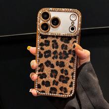 1个镶钻时尚仿毛皮豹纹镀金手机壳，兼容 17/11/11 Pro Max/12/12 Pro/12 Pro Max/13/13 Pro/13 Pro Max/14/14 Pro/16 Plus/14 Pro Max/15/15 Pro/15 Plus/15 Pro Max/16/16 Pro/16 Pro Max/16 Plus - 彩色 - 查看 25