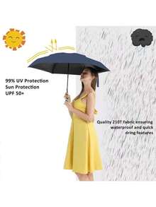 双骨黑胶自动伞，加厚龙骨三折伞，抗紫外线折叠伞