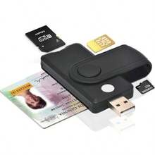 USB Smart Multi-Function Card Reader XJF-612 | CAC Reader - Black - View 5