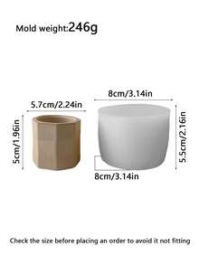 1pc Geometric Flower Pot & Candle Holder 2-In-1 Silicone Mold - Easy Release Reusable For Resin/Cement/Plaster, Home Decor DIY Gift For Valentine's Day/Mother's Day/Christmas - White - View 13