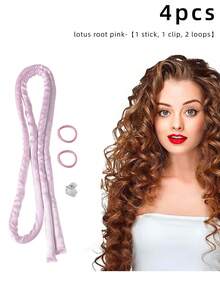 4支/2支免加热卷发棒。发箍式软卷发棒，懒人魔法卷发发箍，免加热卷发棒，浓密细波浪卷发器，长发柔软定型，不伤发。 - 彩色 - 查看 10