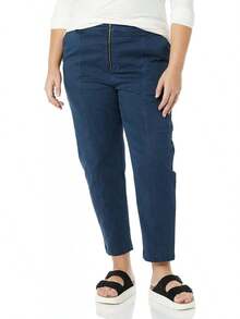 Goodthreads Pantalón Chino elástico con Detalle utilitario Pantalones para Mujer - Azul Marino - Ver 2