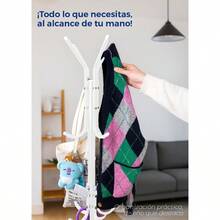 XGTArcy Percero Para Ropa Mlico 12 Gancos ura 1.70 Ms Rack Multifuncional Organizador de Closet Bs Gorras Percero de Pie para Almacenamiento Casa Oficina PERCERO12G (Blanco) - Blanco12G - Ver 3