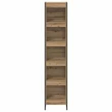 Larryhot Armadio per Libri Rovere Artigianale 80 x 30 x 155 cm, Facile da assemblare, dall'estetica elegante e raffinata, pratica per riporre gli oggetti, la scelta ideale per l'organizzazione e la decorazione domestica - Castano - Visualizzare 5