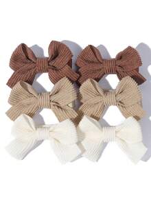 6pcs/Set Baby Bowknot Hair Clips Girl Safety Hairpin Children Sweet Hairgripe Kids Hair Accessories - Style 4 - View 2