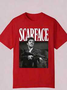 Men's Printed T-Shirt - Red Casual Summer T-Shirt With Iconic Movie Poses, Round Neck, Regular Fit For Adults. Men's Casual Cotton Short-Sleeve T-Shirt - Men's Basic Summer T-Shirt (Sizes S-XXXL), Made Of Cotton, Retro Style, Cotton, Cotton Shirt, Printed T-Shirt, Romwe, Fun T-Shirt, Printed T-Shirt, Western Style, White Printed T-Shirt - Đỏ - Xem 1