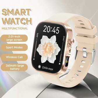 Neue Smartwatch für Damen und Herren, unterstützt kabelloses Telefonieren, Schrittzählung, mehrere Sportmodi, Benachrichtigungsalarm, Wecker, Wettervorhersage, Musiksteuerung, Spiele, kompatibel mit Android/iOS Smartphones. Funktionen: Schrittzählung, mehrere Sportmodi, Benachrichtigungsalarm, Wecker, Wettervorhersage.