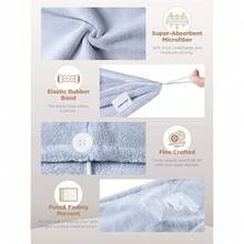 Microfiber Hair Towel, 3 Packs Hair Turbans For Wet Hair, Drying Hair Wrap Towels For Curly Hair Women Anti Frizz (Grey,Blue,Grey),Grey,Grey - Grey - 查看 4