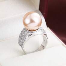 1pc Fashion Wide Band Design Cubic Zirconia Adjustable Ring For Women - Multicolor - View 4