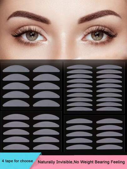 20片/250片装隐形双眼皮贴 - 温和粘性，不含酒精，持久定型，适用于下垂眼和单眼皮 - 低致敏性眼部化妆工具，快速定型，妆效自然，亲肤材质，美容小配件