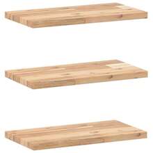 Larryhot Estantes flotantes 3 uds madera acacia sin tratar 60x20x2 cm, Fácil de montar, elegante y hermoso, y conveniente para almacenar artículos, es una opción ideal para el almacenamiento y la decoración del hogar. - Marrón - Ver 2