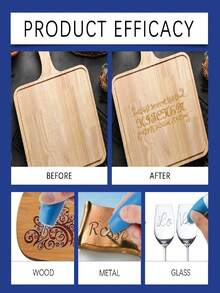 1pc Pattern DIY Carving Pen - Holiday Decor Cup Creative Design Pattern Carving Product - Navy Blue - View 3