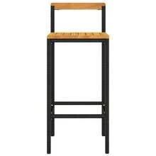 Tabourets de bar vidaXL, lot de 4, noir, en polyrotin et bois d'acacia massif - Noir - Voir 4