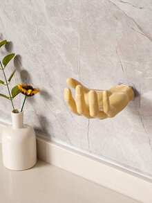 New Hand-Shaped Wall Hooks, Strong Adhesive No Drilling Invisible Hooks, Home Wall Mount Key Holder, Bathroom Resin Storage Rack - Multicolor - View 14