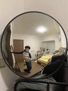 Gương góc trang trí treo tường hình tròn - Gương treo tường ngang toàn thân, Khung nhựa, Không cần nguồn điện | Phụ kiện trang trí nhà cửa, Gương di động, Thích hợp cho phòng khách, phòng ngủ, hành lang, phòng tắm, phòng thay đồ, trang trí phòng. - Nhiều màu - Xem 3