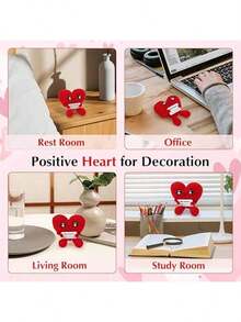 1pc Gift For His/Her Boyfriend/Girlfriend, Pocket Hug Heart Design, Comes With Positive Emotion Card, Handmade Crochet Heart Plush Doll, Suitable For Gifting To Boyfriend, Girlfriend And Couples On Valentine's Day, Anniversary, Or Just To Express Your Feelings (Heart - Red) - Multicolor - View 5