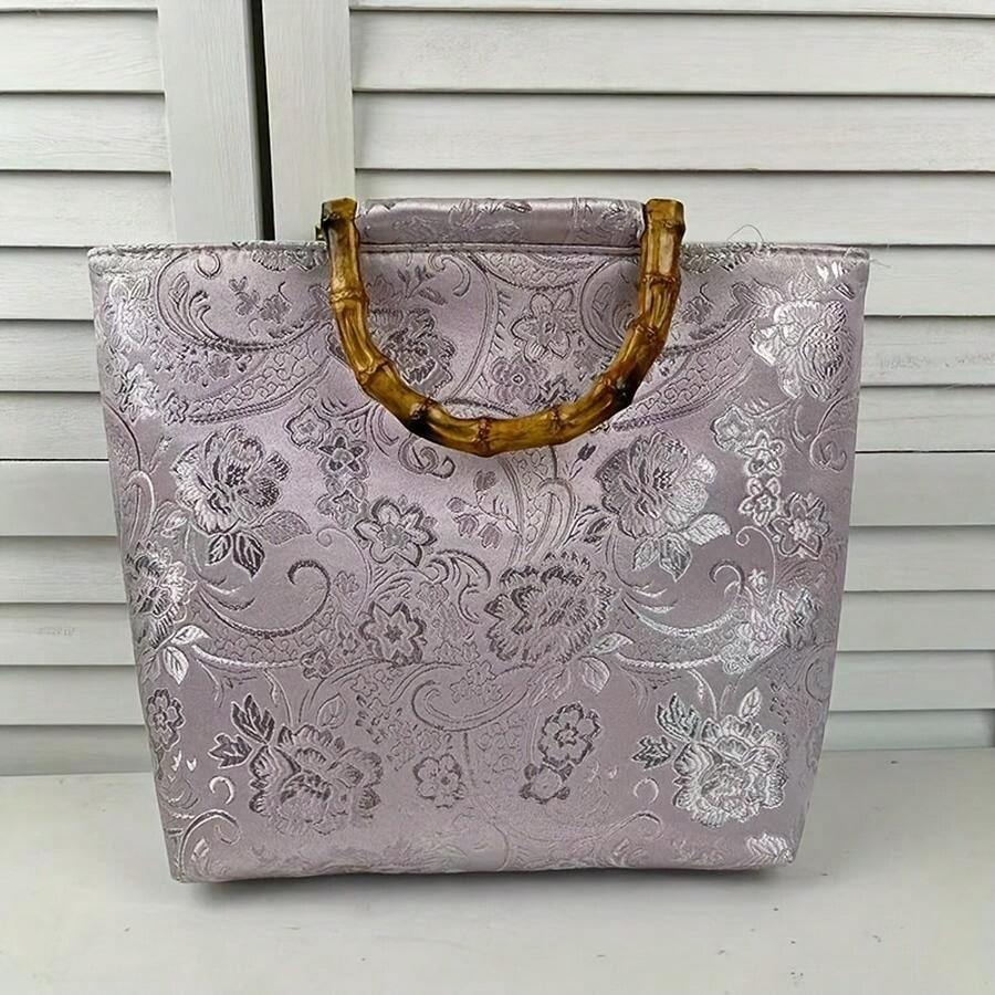 New Bamboo-Style Chinese Retro-Style Handbag, Large Capacity, Stylish And Perfect For Parties, Dances, And Daily Commutes. - 金色 - 查看 1