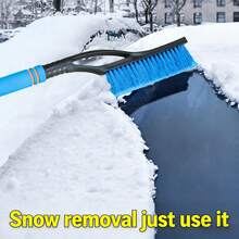 1pc Car Snow Shovel, Ice Scraper Tool, Dual-Head Aluminum Alloy Hand-Held Snow Brush, Retractable Snow Shovel, Retractable Hanging Snow Shovel, Essential Winter Snow Shovel