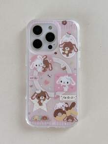 1pc Magnetic 2-In-1 Pink Heart Dessert Bunny Case Compatible With IPhone 11/12/13/14/15/16/17/Pro Max - Pink - View 1