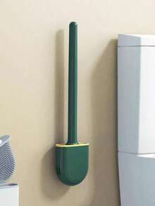 1/2pcs Toilet Brush Set, Silicone Handle Wall-Mounted Cleaning Kit For Bathroom - Multicolor - View 10
