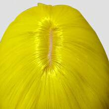 Synthetic Lemon Yellow Long Straight Wigs With Bangs Lolita Cosplay Fluffy Wig Heat Resistant For Daily Party - Yellow - View 7