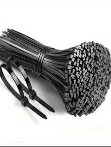 100根尼龙扎带，塑料自锁式，多种尺寸，黑色捆扎带 - 彩色 - 查看 4