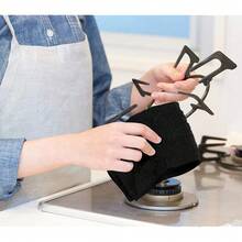 Kitchen Bar Mops, Pack Of 12, 16 By 19 Inches, 1OO% Cotton Super Absorbent Black Towels, Multi-Purpose Cleaning Towels For Home And Kitchen Bars,12Pack,Black - 黑色 - 查看 7