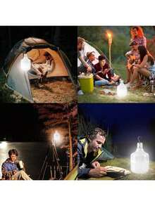 6Piezas 90wPortatil Recargable Emergencia Usb Luce Lámpara Foco Led,Luz Portátil De Ahorro De Energía Led Con Batería Recargable, Bombilla Colgante De Alta Potencia Para Iluminación Interior Y Emergencia. - Gris Claro - Ver 10