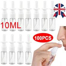 100Pcs 10ml Empty Spray Bottles Plastic Fine Mist Refillable Travel Mini Atomizers Leak-Proof Small Containers For Perfume Saline Essential Oil, Bulk Set - Clear - View 1