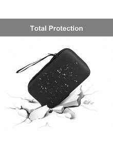 Portable EVA Travel Storage Bag With Protective Zipper And Hanging Strap, Suitable For Storing Mobile Hard Drives, USB Drives, Headphones, Phone Chargers, Cables And Other Items - Black - View 4