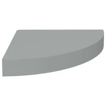 Larryhot Scaffale Angolare a Parete Grigio 25x25x3,8 cm in MDF, Facile da assemblare, dall'estetica elegante e raffinata, pratica per riporre gli oggetti, la scelta ideale per l'organizzazione e la decorazione domestica - Grigio - Visualizzare 2