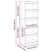 Larryhot Armadio per Libri Legno vecchio 60 x 30 x 166 cm, Facile da assemblare, dall'estetica elegante e raffinata, pratica per riporre gli oggetti, la scelta ideale per l'organizzazione e la decorazione domestica - Castano - Visualizzare 10