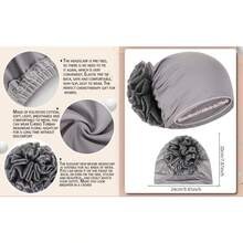 Gorro turbante con flor grande para mujer, pañuelo para la cabeza, gorro quimioterapia, tapa para pérdida de cabello - Vino - Ver 6