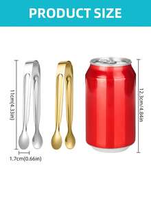 1/4/6/12个装不锈钢迷你夹子，适用于夹持方糖、冰块、迷你水果、糖果等。适用于厨房、餐厅、咖啡馆、下午茶、甜点、派对、生日装饰、户外、露营等场合。 - 糖夾 - 查看 6