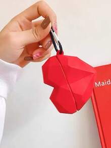 1pc Valentine's Day Red 3D Heart Silicone Bluetooth Earphone Case With Hook, Compatible With AirPods 1/2/3/4/Pro/Pro2, Valentine's Day Gift - Multicolor - View 10