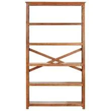 Larryhot Libreria 100x30x180 cm Legno Massello Acacia Finitura Ambra, Facile da assemblare, dall'estetica elegante e raffinata, pratica per riporre gli oggetti, la scelta ideale per l'organizzazione e la decorazione domestica - Castano - Visualizzare 1
