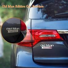 2-Pack Old Man Edition Car Emblem 3D Metal Badge Zinc Alloy Waterproof And Rustproof Nameplate Sticker Zinc Alloy Fenders/Tailgate/Bumper Decal For Car Truck SUV Black And Silver - Black Silver - View 4