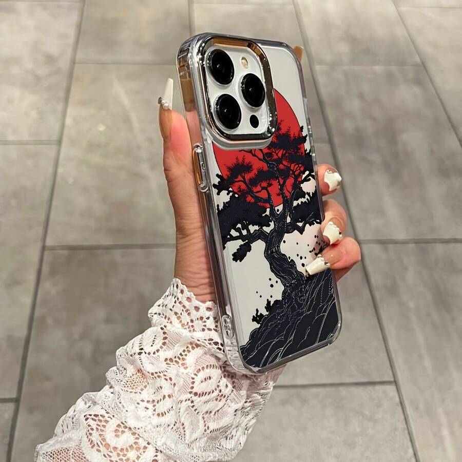 Funda para 17, 16, 15, 14, 13, 12, 11, Pro X XR XSMAX 8 Plus - Estilo Ukiyo-e Transparente con Material TPU y Protección Antideslizante Caídas, Diseño Artístico,Impresión de alta calidad,Diseño Impreso con,Entusiastas de,Fans del Anime17 17promax - transparente - Ver 1